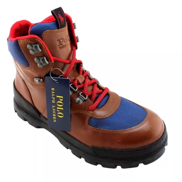New POLO Ralph Lauren Oslo Size 8 Brown Men Mid Hiking Tactical Boot MSRP $198